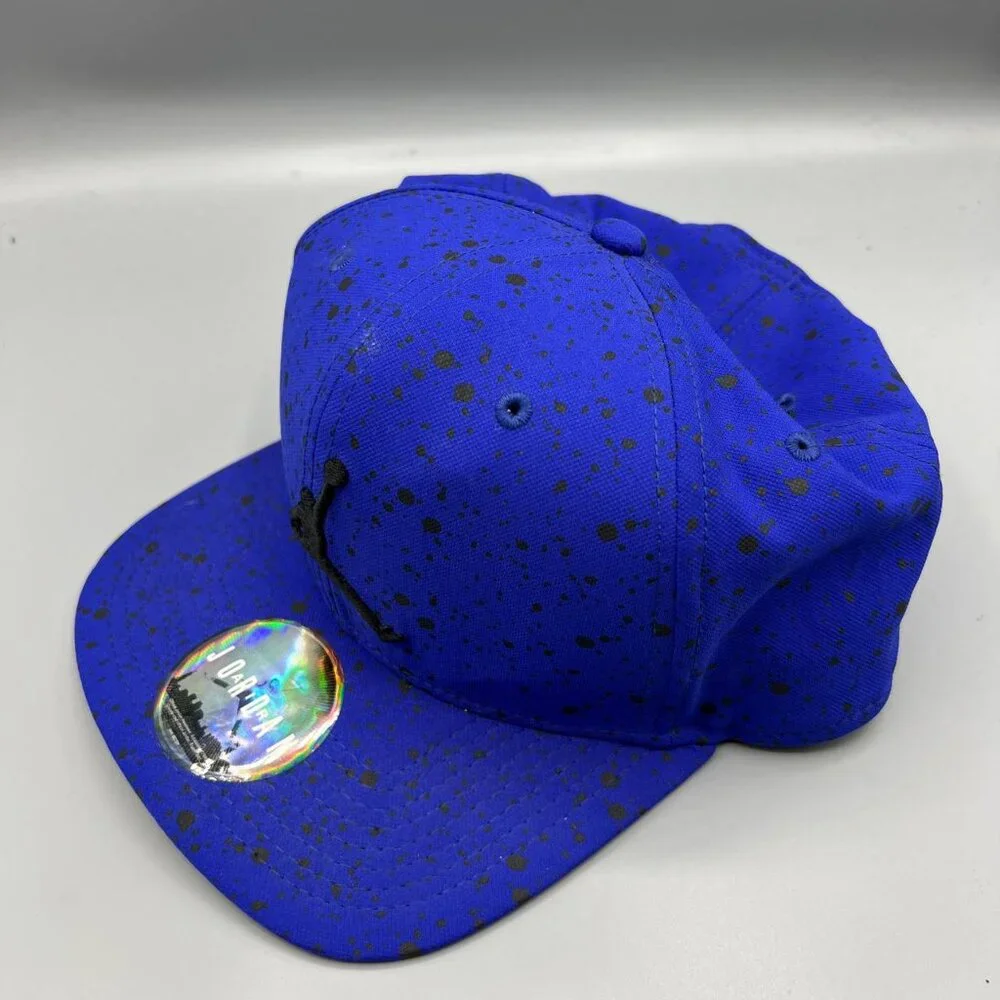 Air Jordan Hat Men Blue‎ Black Speckled Print Jumpman Snap Back Cap